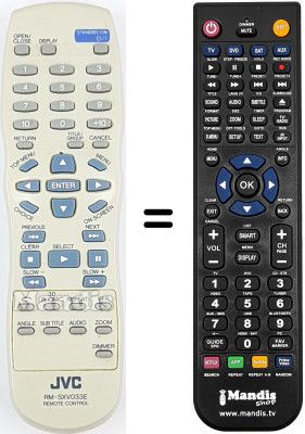 Replacement remote control JVC XV-33