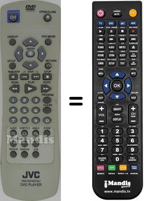 Replacement remote control JVC XV-N450 B