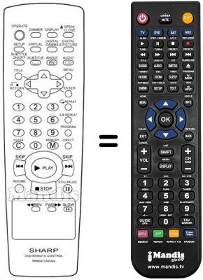Replacement remote control Sharp DV 700 S