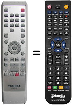 Replacement remote control Toshiba D-R 265 SF