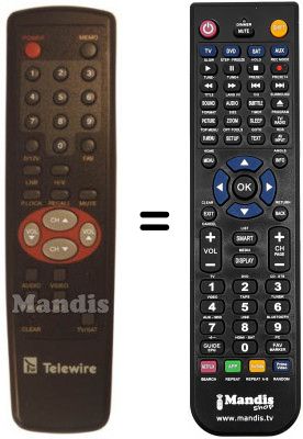 Replacement remote control TELEWIRE TW-1021