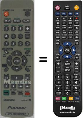 Replacement remote control Pioneer DVR 443 HS