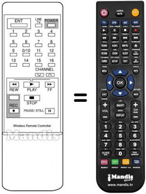 Replacement remote control Sentra VX8600