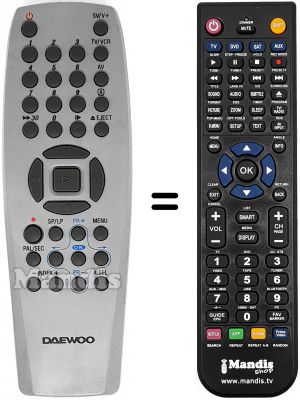 Replacement remote control Daewoo DVK461S