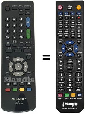 Replacement remote control Sharp LC-32RD1RU