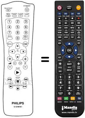 Replacement remote control Philips 20PV184