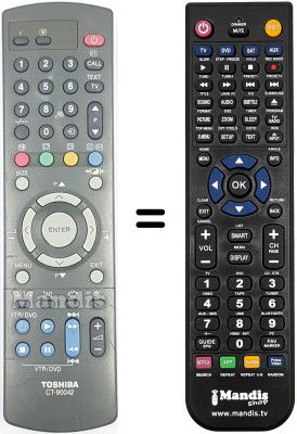 Replacement remote control Toshiba 23306365