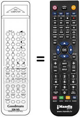 Replacement remote control Goodmans KT8875