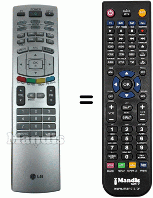 Replacement remote control LG 6710900011W Replacement remote control LG 6710900011W