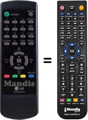 Replacement remote control LG 6710V00017N Replacement remote control LG 6710V00017N