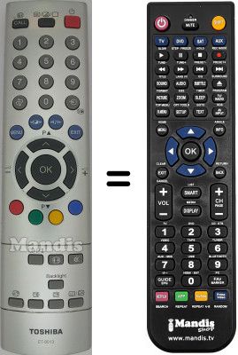 Replacement remote control Toshiba 20VL64