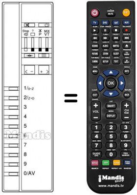 Replacement remote control Thomson TF7356PSN/NIC Replacement remote control Thomson TF7356PSN/NIC