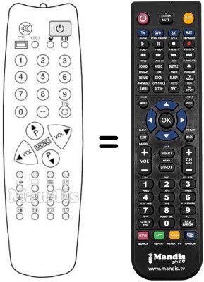 Replacement remote control Reflex CTV2095 TXT