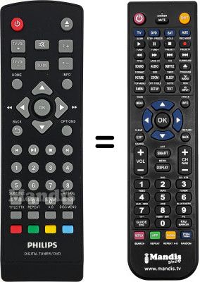 Replacement remote control Philips DTP2130 / 31