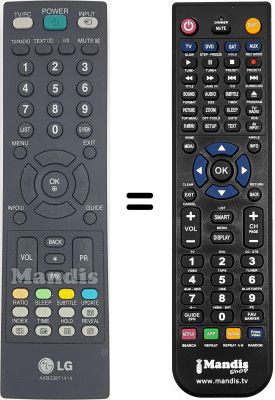 Replacement remote control LG M197WD