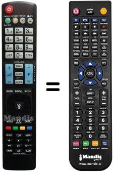 Replacement remote control LG 42LV375S