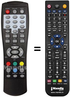 Replacement remote control Akai AK-DVB15