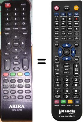 Replacement remote control AKIRA RCTZSUN92