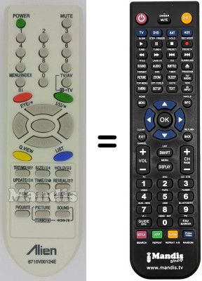 Replacement remote control LG 6710V00124E