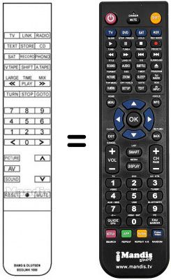 Replacement remote control Bang Olufsen LX5000
