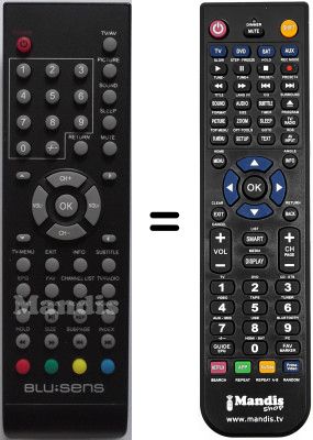 Replacement remote control Blusens M93-W-19P-SP-1091062