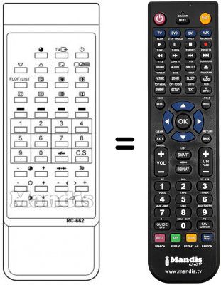 Replacement remote control Sanyo CEP2147TX