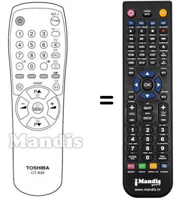 Replacement remote control Toshiba 21T01D