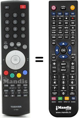 Replacement remote control Toshiba 75001967