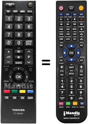 Replacement remote control Toshiba 40LV800A