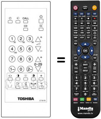 Replacement remote control Toshiba 257S9F Replacement remote control Toshiba 257S9F