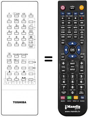 Replacement remote control Toshiba CT-9296