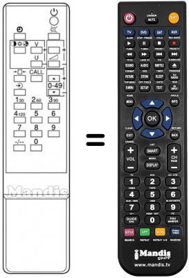 Replacement remote control Toshiba 1400RBW Replacement remote control Toshiba 1400RBW