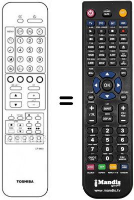 Replacement remote control Toshiba CT-9493