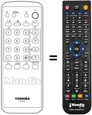 Replacement remote control Toshiba CT-9673