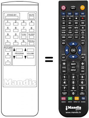 Replacement remote control Audiosonic KRB1572F