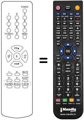 Replacement remote control Daewoo DTC2072 Replacement remote control Daewoo DTC2072