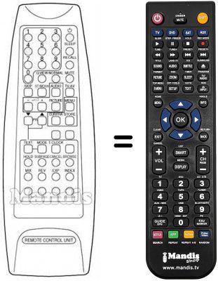 Replacement remote control Daewoo DMQ28K3ST Replacement remote control Daewoo DMQ28K3ST