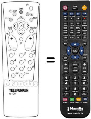 Replacement remote control Telefunken MF222C