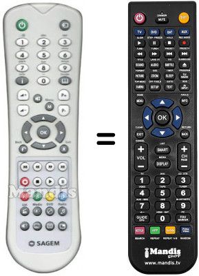 Replacement remote control Sagem DTR6700T