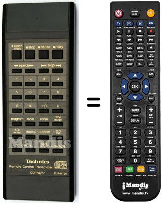 Replacement remote control Technics eur64796