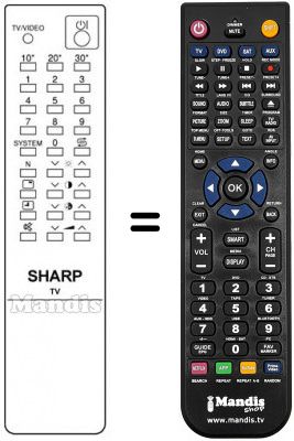 Replacement remote control Sharp 21N52-E1