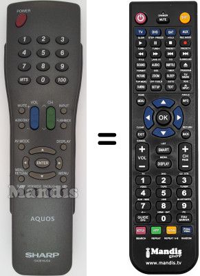 Replacement remote control Sharp LC-20S5U