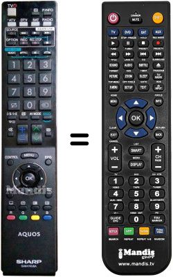 Replacement remote control Sharp LC40LE822E