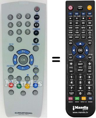 Replacement remote control Grundig TVD55-2502 / 7