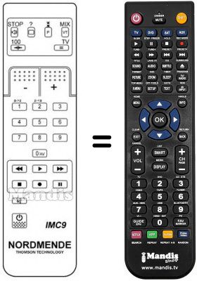 Replacement remote control NordMende BLACKQUARTZ STEREO 72DS Replacement remote control NordMende BLACKQUARTZ STEREO 72DS