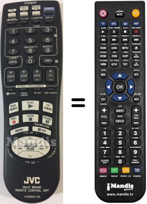 Replacement remote control JVC LP20303014A