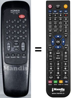 Replacement remote control Konka KK-Y80