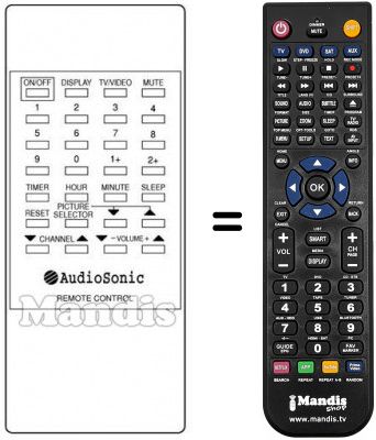 Replacement remote control Audiosonic KRB1576