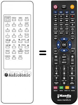 Replacement remote control Audiosonic KT8349