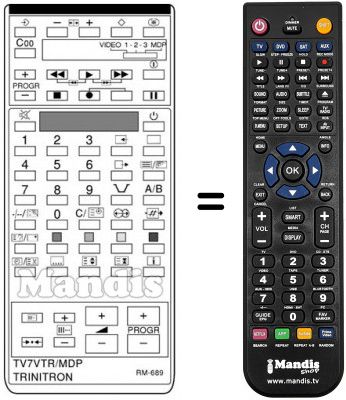 Replacement remote control Sony KV-D2511A